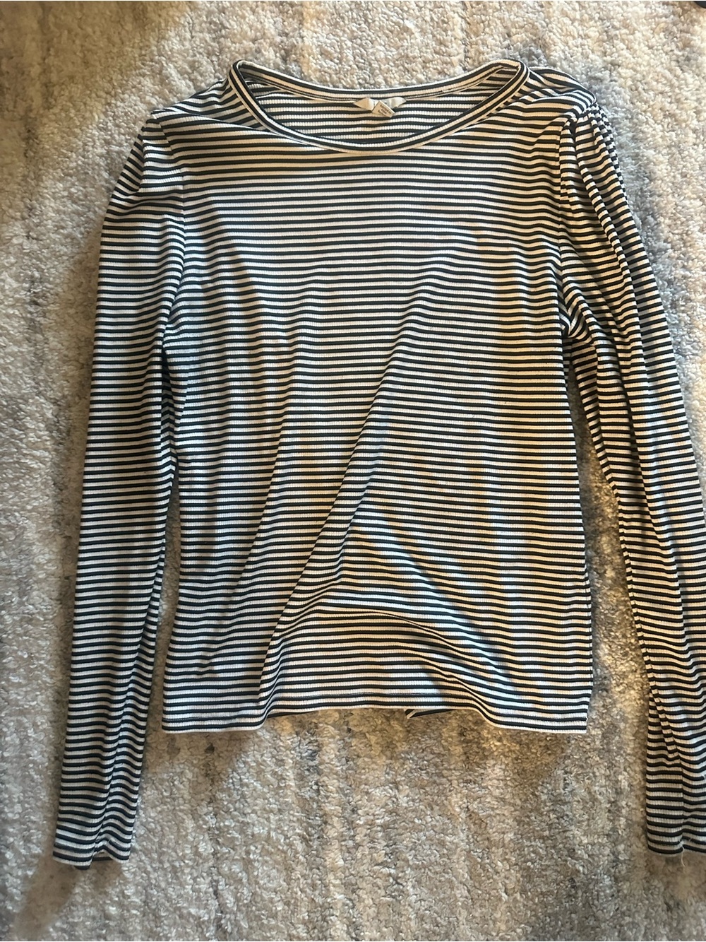 Joie Black & White Striped Long-Sleeve Tee